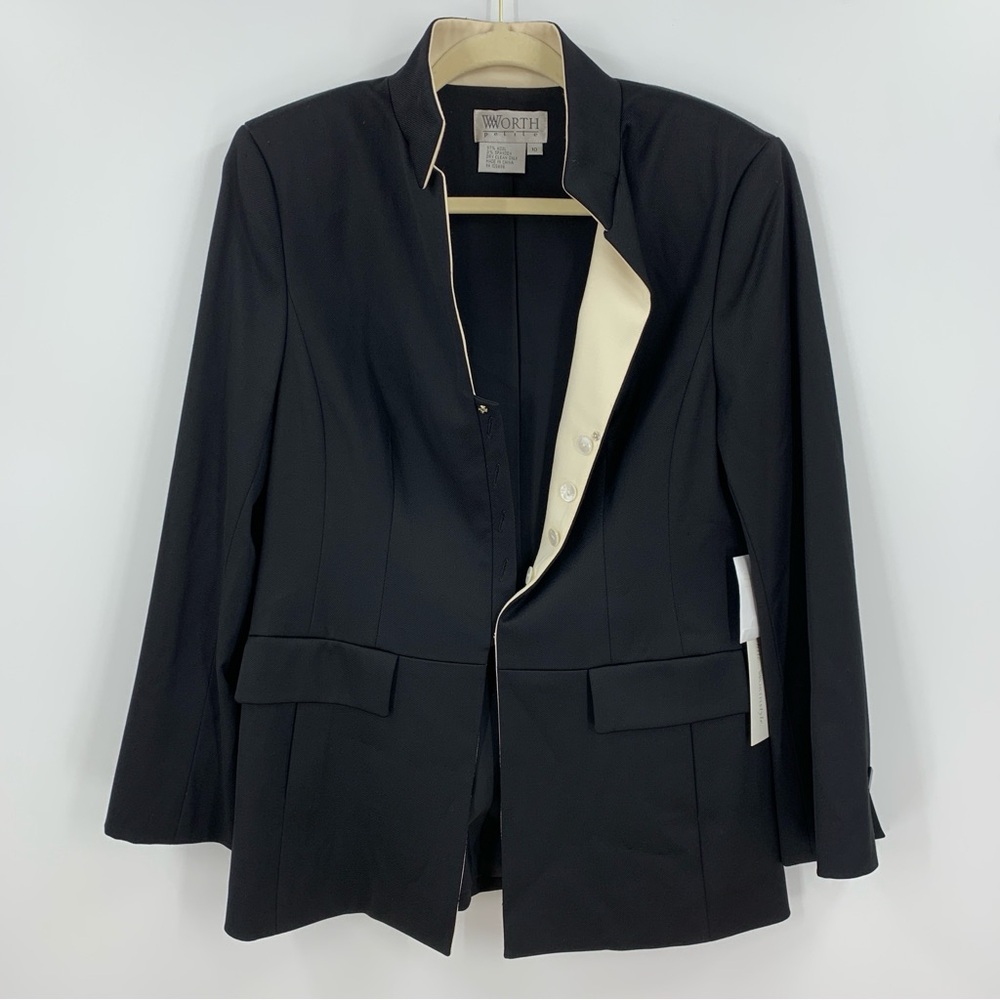 Worth Wool Hi-Gloss Tuxedo Jacket Sz 10P